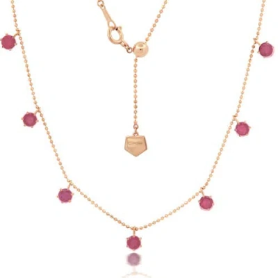 Graziela Pink Sapphire Floating Necklace In Gold