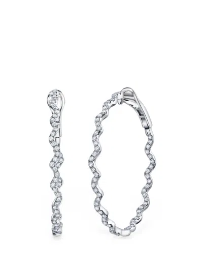 Graziela Rio Diamond Hoop Earrings In Silver
