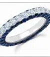 Graziela Sapphire & Diamond 3 Sided Band Ring In Metallic
