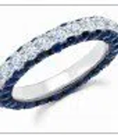 Graziela Sapphire & Diamond 3 Sided Band Ring In Metallic