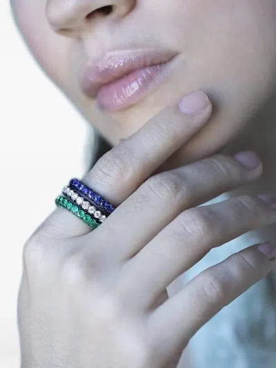 Graziela Sapphire And Diamond Band Ring In Multi