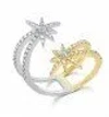 Graziela Shooting Starburst Ring In Yellow & White In Metallic