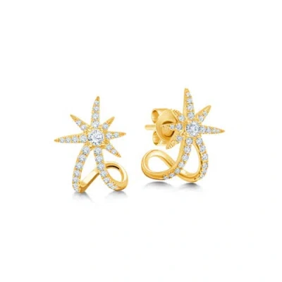 Graziela Yellow Starburst Ear Cuffs In Gold