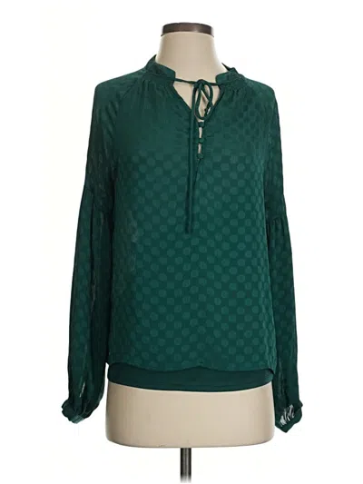 Pre-owned Great Jones Long Sleeve Blouse In Green