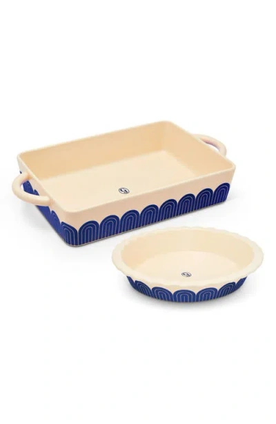 Great Jones Set Of 2 Ceramic Baking Dishes In Blueberry