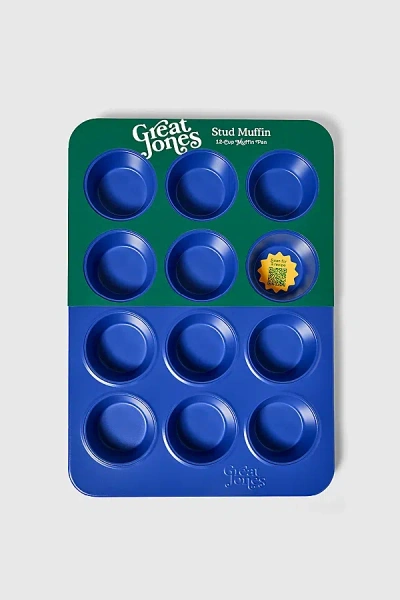 Great Jones Stud Muffin Nonstick Pan In Blueberry