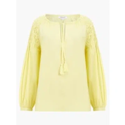 Great Plains Pintuck Organic Cotton Blouse In Yellow
