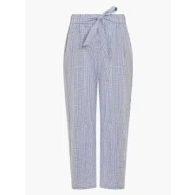 Great Plains Salerno Gingham Check Trousers In Blue