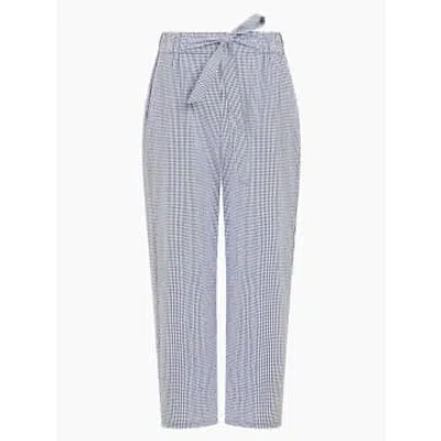 Great Plains Salerno Gingham Trousers Navy In Blue