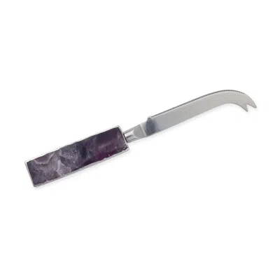 Greatfool Amethyst Soft Cheese Knife - Silver In Metallic