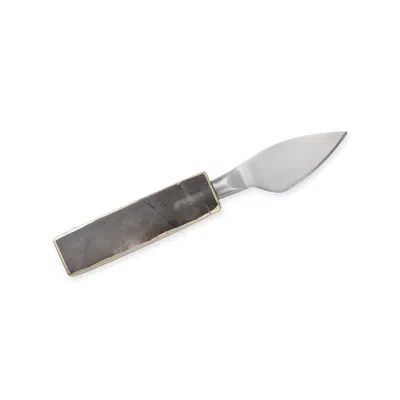 Greatfool Black Tourmaline Hard Cheese Knife - Silver In Gray
