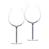 Greatfool Blue Crystal-stemmed Wine Goblet  - Lapis Lazuli - Two Piece In Transparent