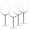 Greatfool Crystal-stemmed Wine Goblet - Lapis Lazuli - Four Piece In Transparent