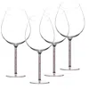Greatfool Crystal-stemmed Wine Goblet  - Rose Quartz - Four Piece In Transparent