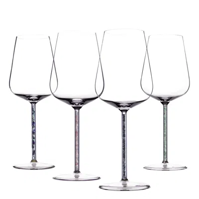 Greatfool Neutrals Assorted Crystal-stemmed Wine Glasses - Four Piece In Transparent