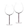 Greatfool Purple Crystal-stemmed Wine Goblet - Amethyst - Two Piece In Transparent