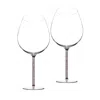 Greatfool Rose Gold Crystal-stemmed Wine Goblet  - Rose Quartz - Two Piece In Transparent