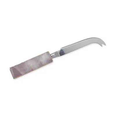 Greatfool Rose Quartz Soft Cheese Knife - Gold In Gray