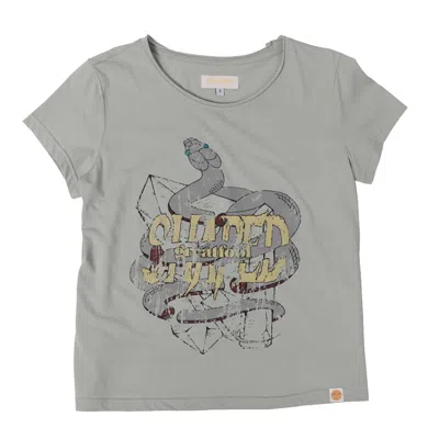 Greatfool Women's Green Snake Metal Tee - Sage