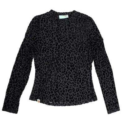 Greatfool Women's Leopard Lace Long Sleeve - Black