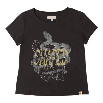 Greatfool Women's Snake Metal Tee - Heritage Black