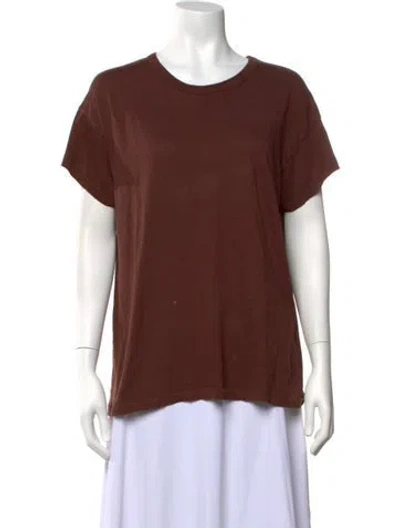 Pre-owned Greats Crew Neck Short Sleeve T-shirt In Brown
