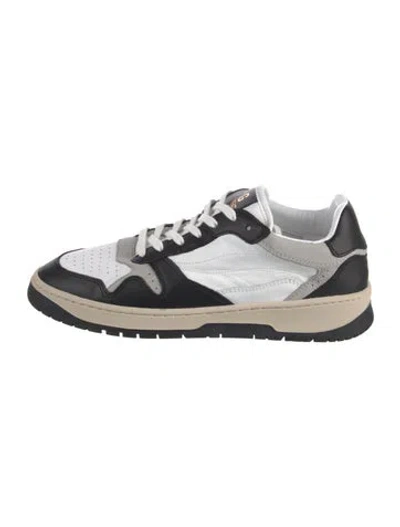 Pre-owned Greats Leather Colorblock Pattern Sneakers In White