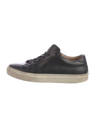 Pre-owned Greats Leather Lasercut Accents Sneakers In Black