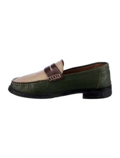 Pre-owned Greats Leather Loafers In Green