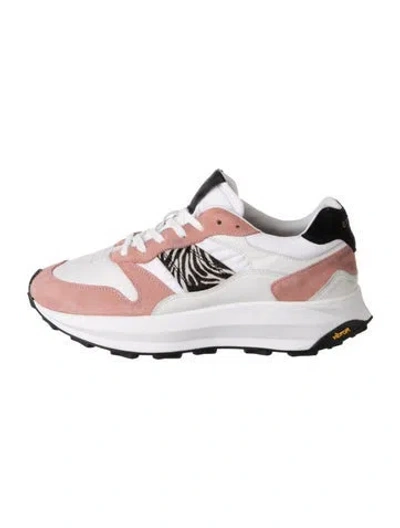 Pre-owned Greats Suede Animal Print Athletic Sneakers In White