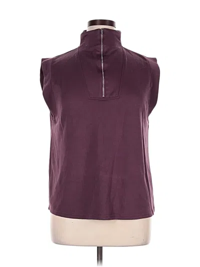 Pre-owned Grecerelle Sleeveless Top Burgundy High Neck Tops