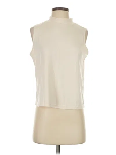 Pre-owned Grecerelle Sleeveless Top Ivory High Neck Tops In White