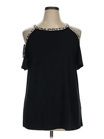 Pre-owned Grecerelle Tank Top Black Cold Shoulder Neckline Tops