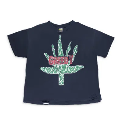 Greedy Unit Black Ganja T-shirt In Blue