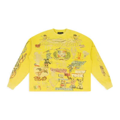 Greedy Unit Yellow All Over Thermal T-shirt