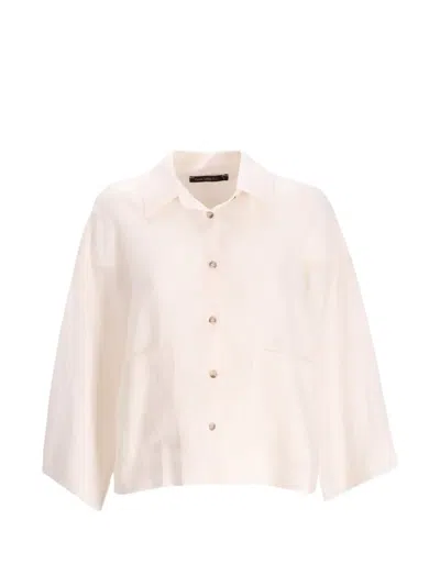 Greek Archaic Kori Button-up Wide-sleeve Jacket In Neutral