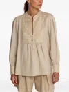 Greek Archaic Kori Cross-print Blouse In Neutral