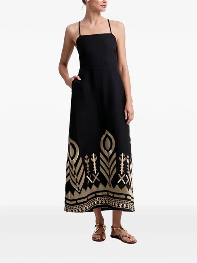 Greek Archaic Kori Cross-straps Maxi Dress In Black