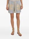 Greek Archaic Kori Elasticated-waistband Shorts In Gray