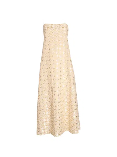 Greek Archaic Kori Lace-up Maxi Dress In Neutral
