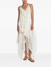 Greek Archaic Kori Lefkada Asymmetrical Dress In White