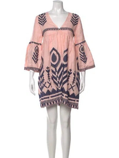 Pre-owned Greek Archaic Kori Linen Knee-length Dress In Pink