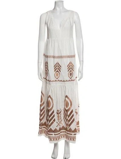 Pre-owned Greek Archaic Kori Linen Long Dress In White