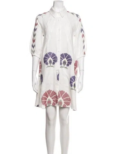 Pre-owned Greek Archaic Kori Linen Mini Dress In White