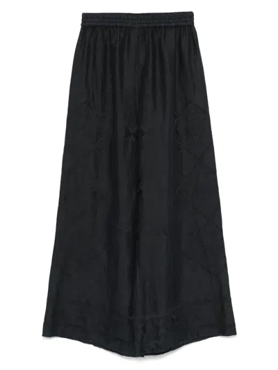 Greek Archaic Kori Linen Trousers In Black
