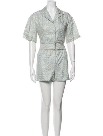 Pre-owned Greek Archaic Kori Patterned Short Set In Multicolor