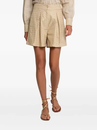Greek Archaic Kori Pleats Shorts In Neutral