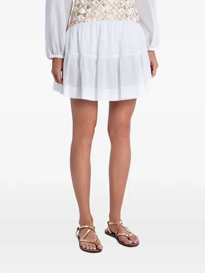 Greek Archaic Kori Ruffled Mini Skirt In White