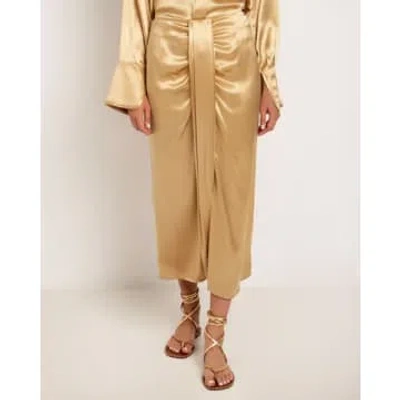 Greek Archaic Long Sarong Skirt In Gold