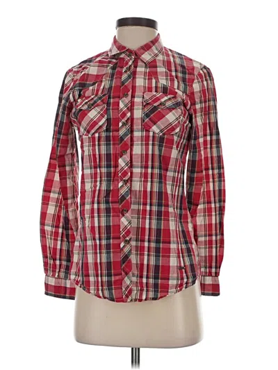 Pre-owned Green Coast Long Sleeve Button Down Shirt In Red